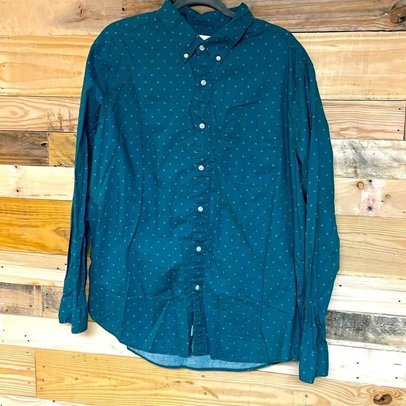 American Eagle size XXL green long sleeve button down shirt with front pocket - Picture 1 of 8